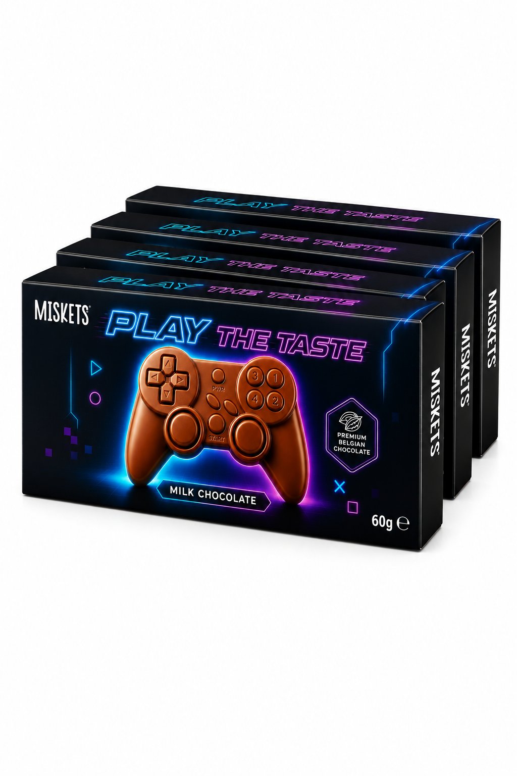Miskets Play The Taste Gamer Oyun Konsolu Şekilli Sütlü Çikolata 4'lü Set