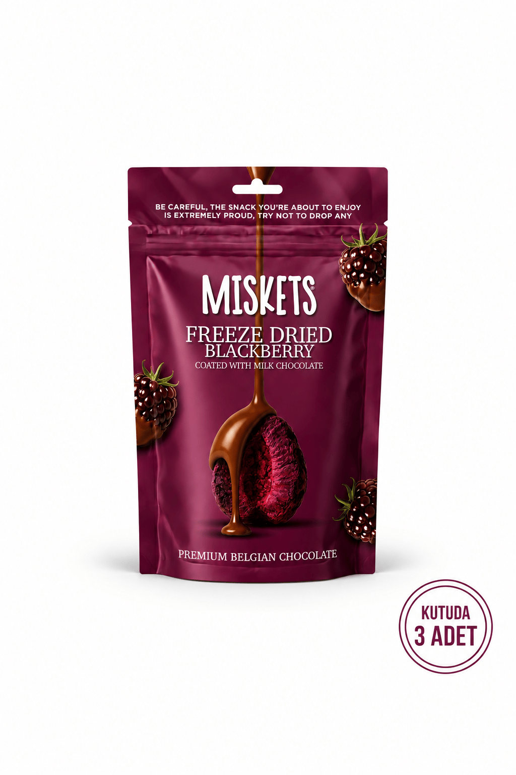 Sütlü Çikolatalı Böğürtlen 80 gr x 3 Adet