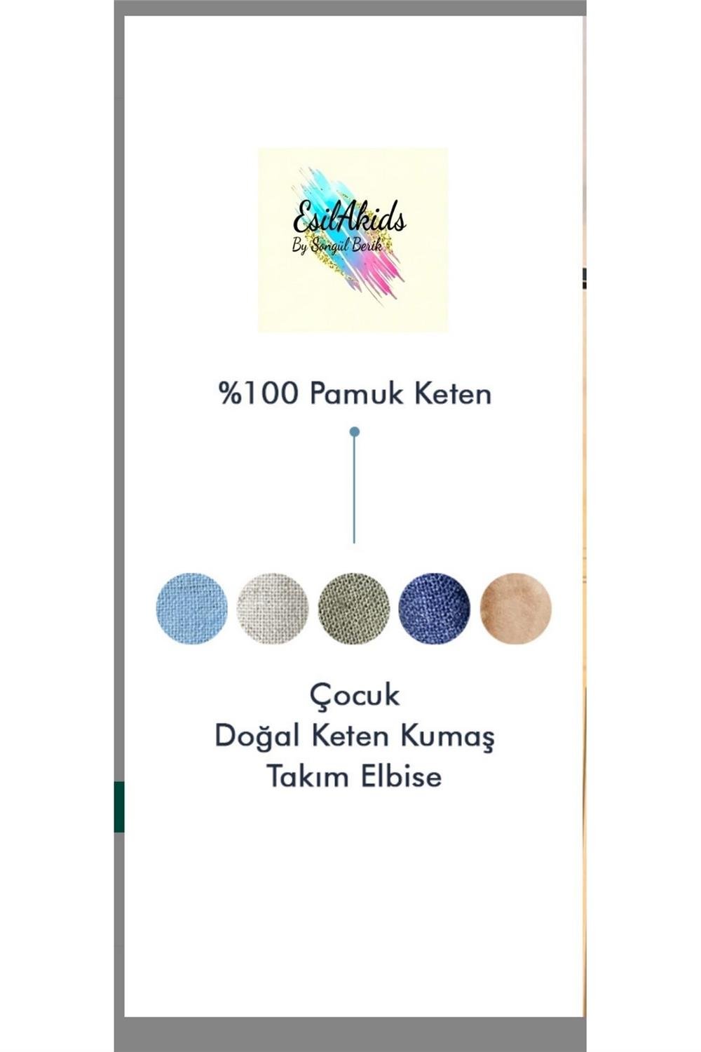 Erkek Çocuk Doğal Keten Takım 
