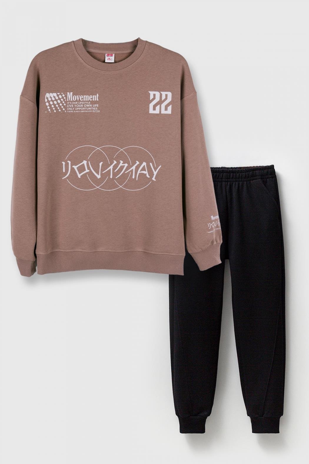 Erkek Çocuk / Genç Unisex Baskılı Oversize Sweatshirt Takımı