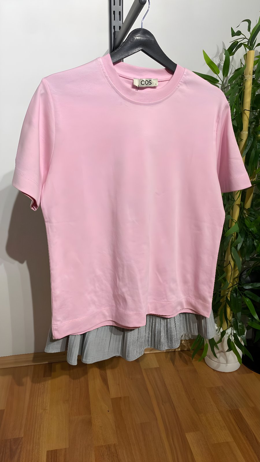 Kadın COS Stil Premium Basic Pembe Tişört