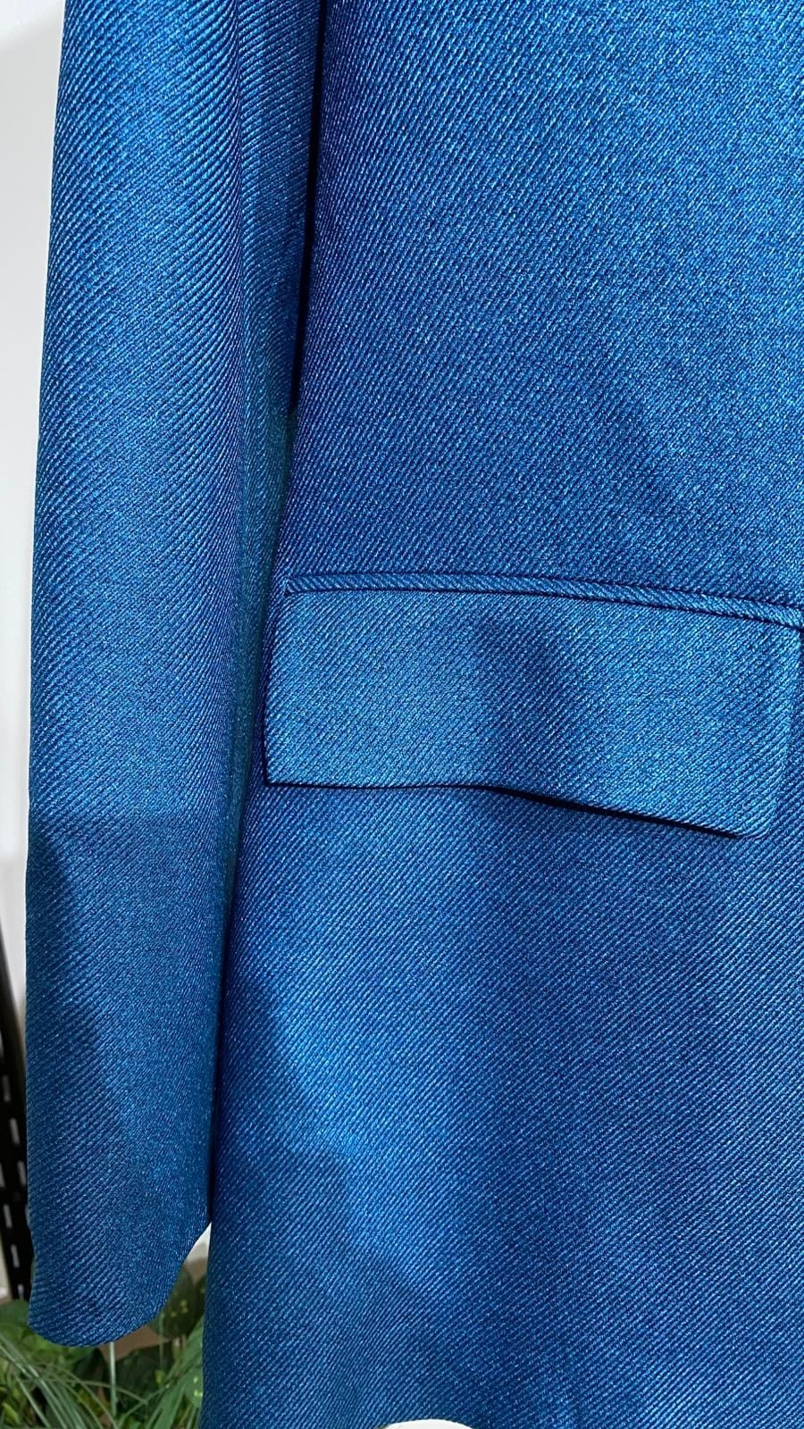 Kadın Mavi Tek Düğmeli Klasik Blazer Ceket