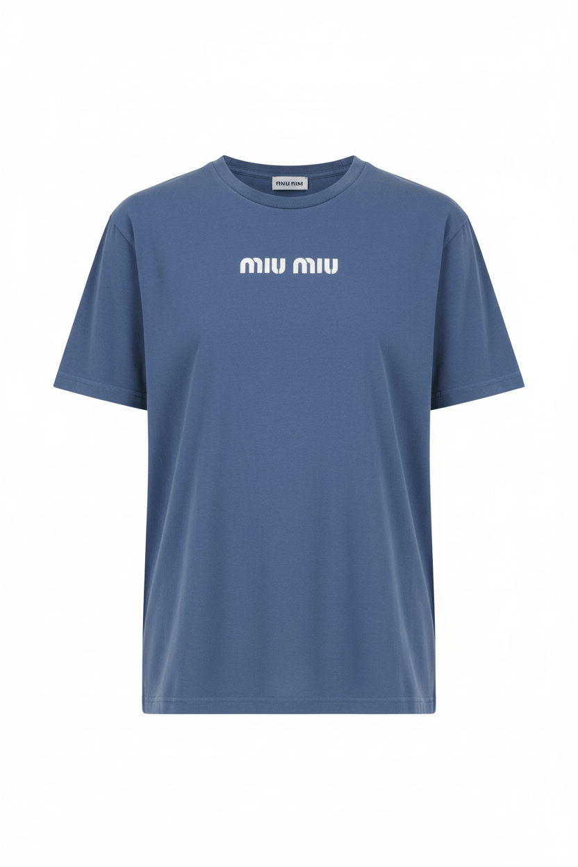Kadın Mıu Mıu Yazılı T-Shirt