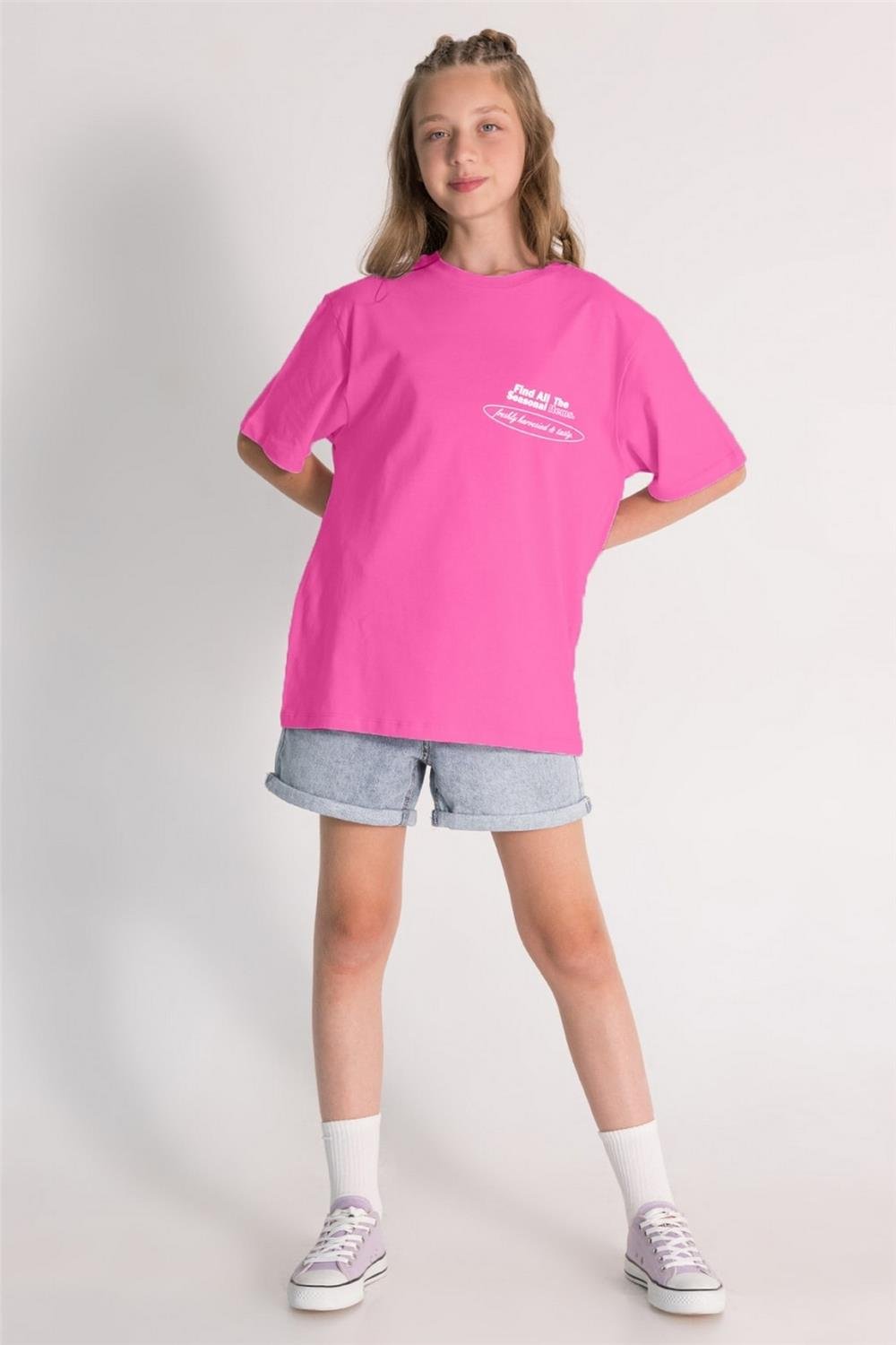 Kız Çocuk Baskılı  T-Shirt 