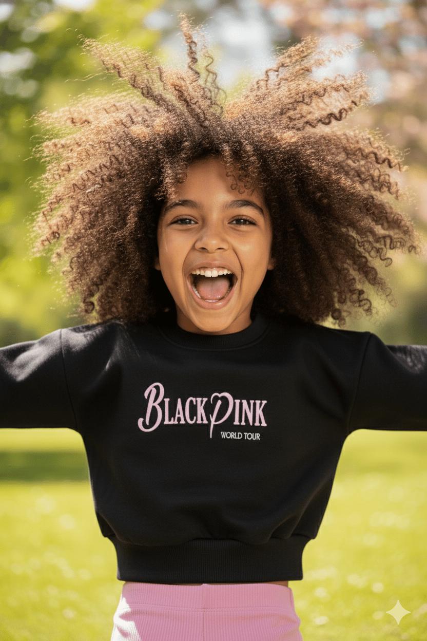 Kız Çocuk Black Pınk Sweatshırt