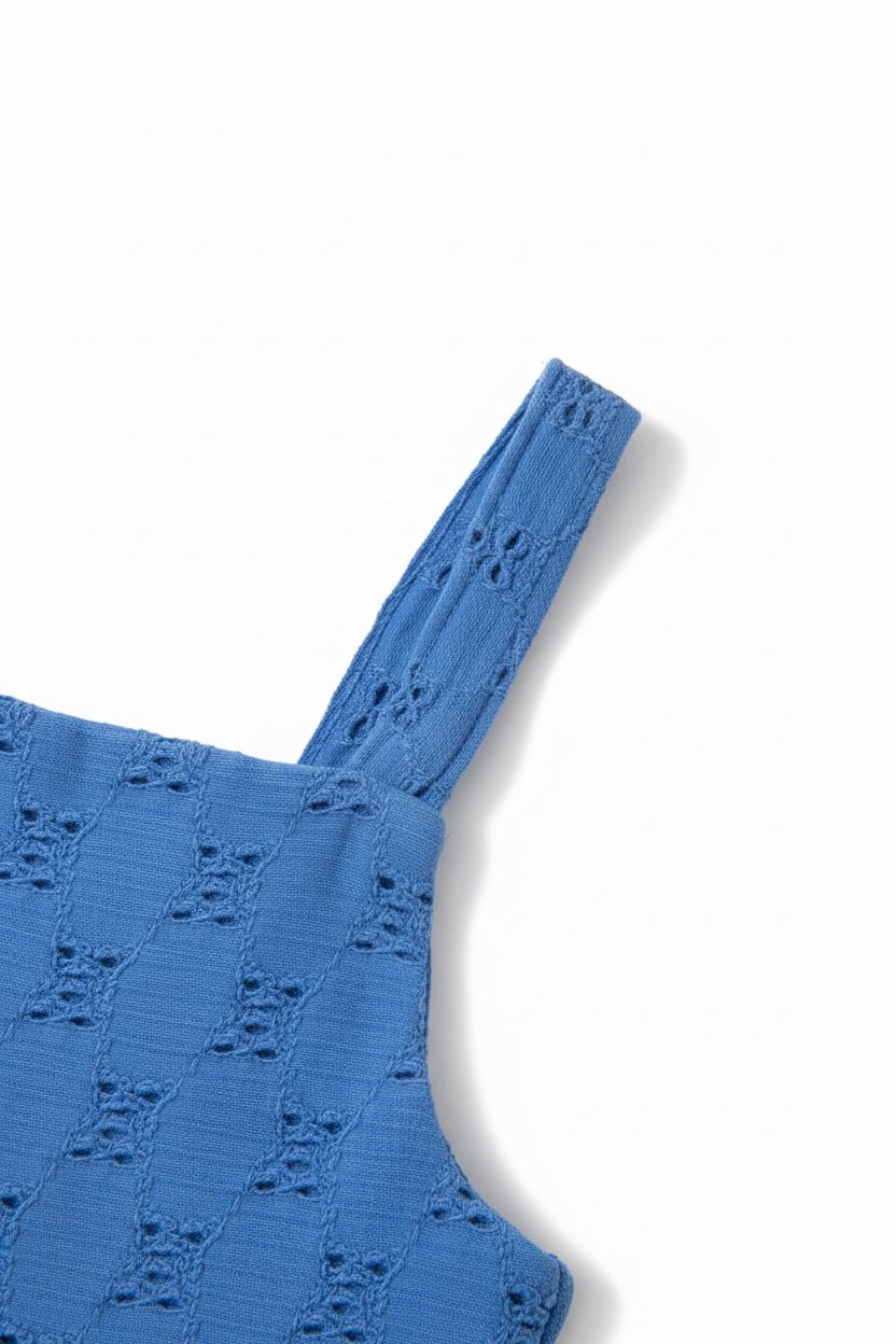 Kız Çocuk Dantel Askılı Beyaz Crop