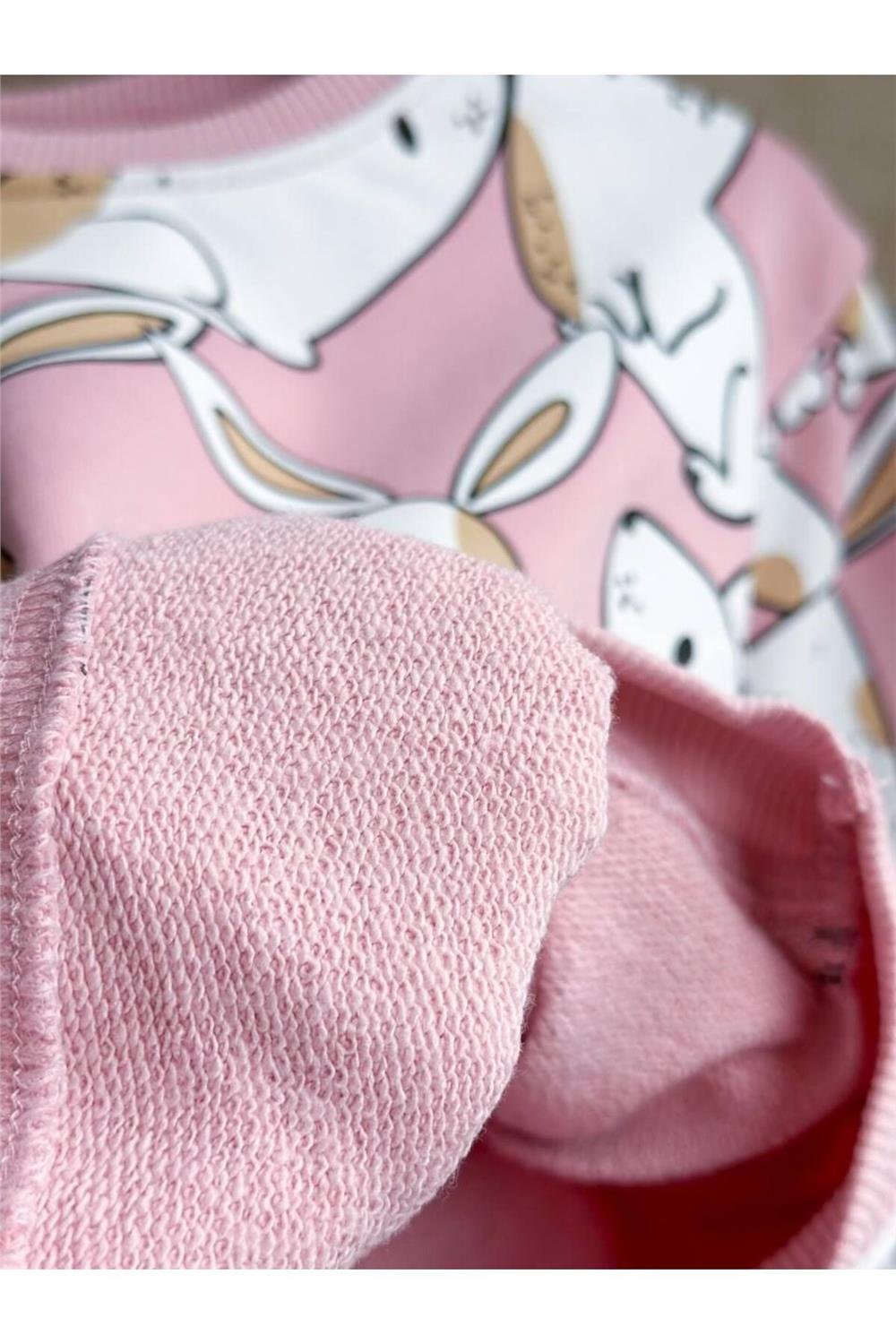 Kız Çocuk Fitilli Taytlı Kışlık Takım (pembe)