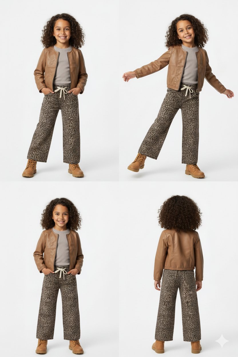 Kız Çocuk Leopar Pantolon 