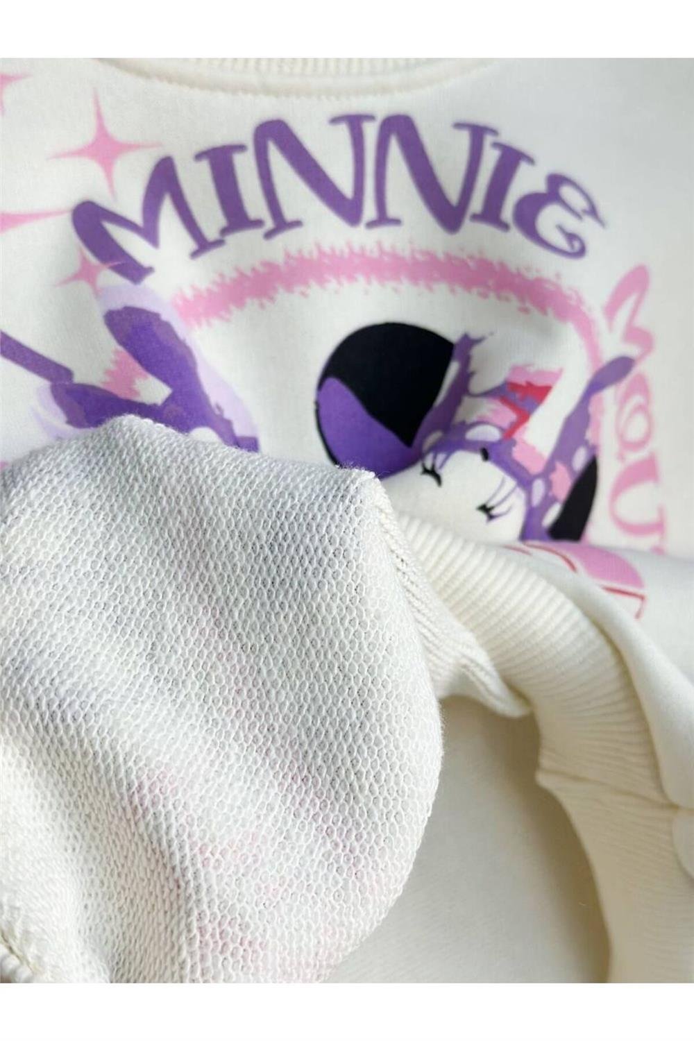 Kız Çocuk Mickey Mouse Detaylı Fitilli Taytlı Takım
