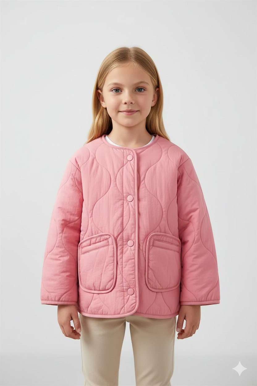 Kız Çocuk Pembe  Mont