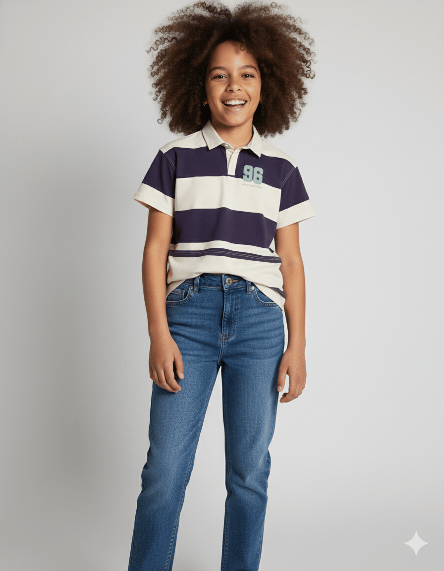 Kız Çocuk Polo Yaka T-shirt
