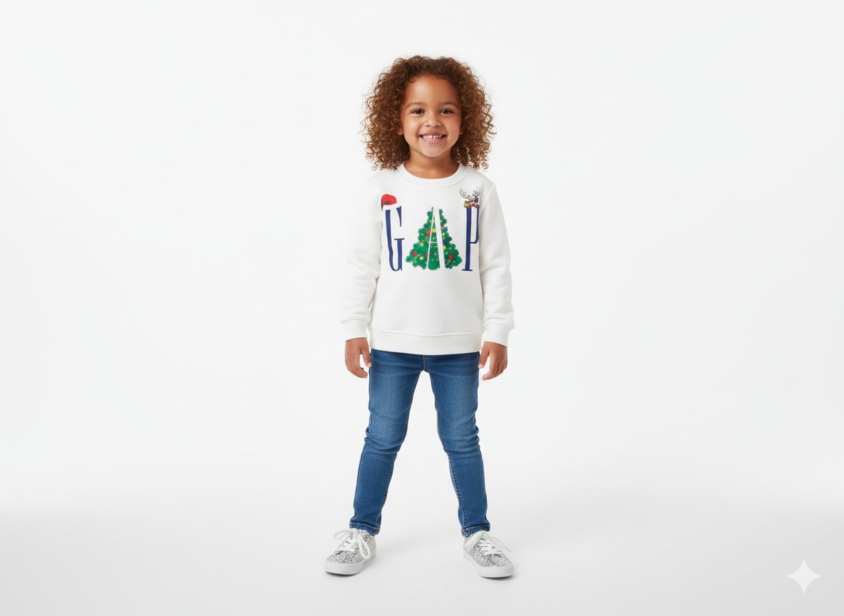 Kız Çocuk Yeni Yıl Temalı Sweatshirt
