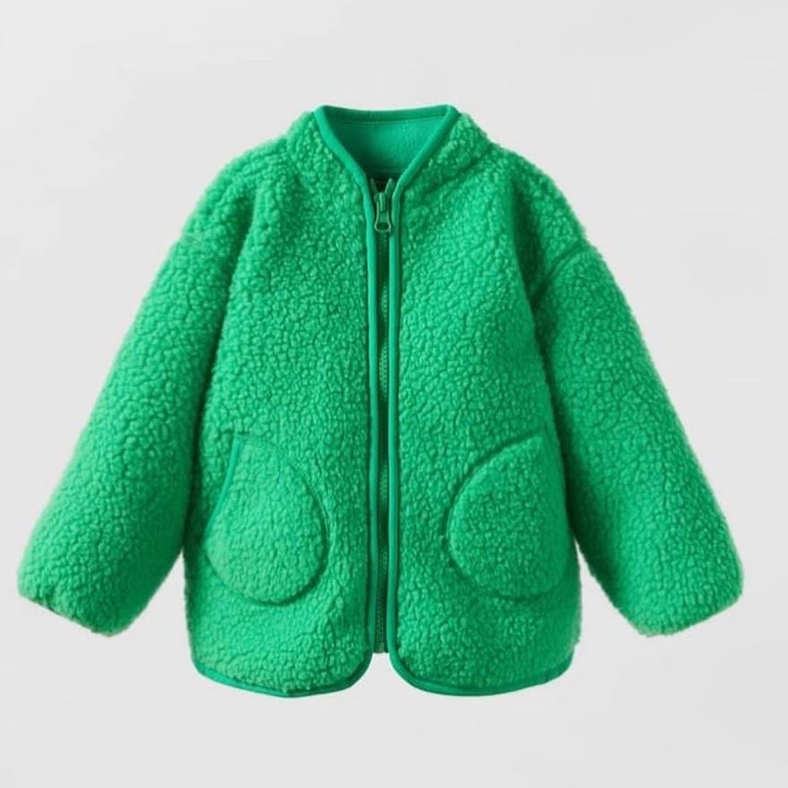 Kız Çocuk Yeşil Teddy Ceket