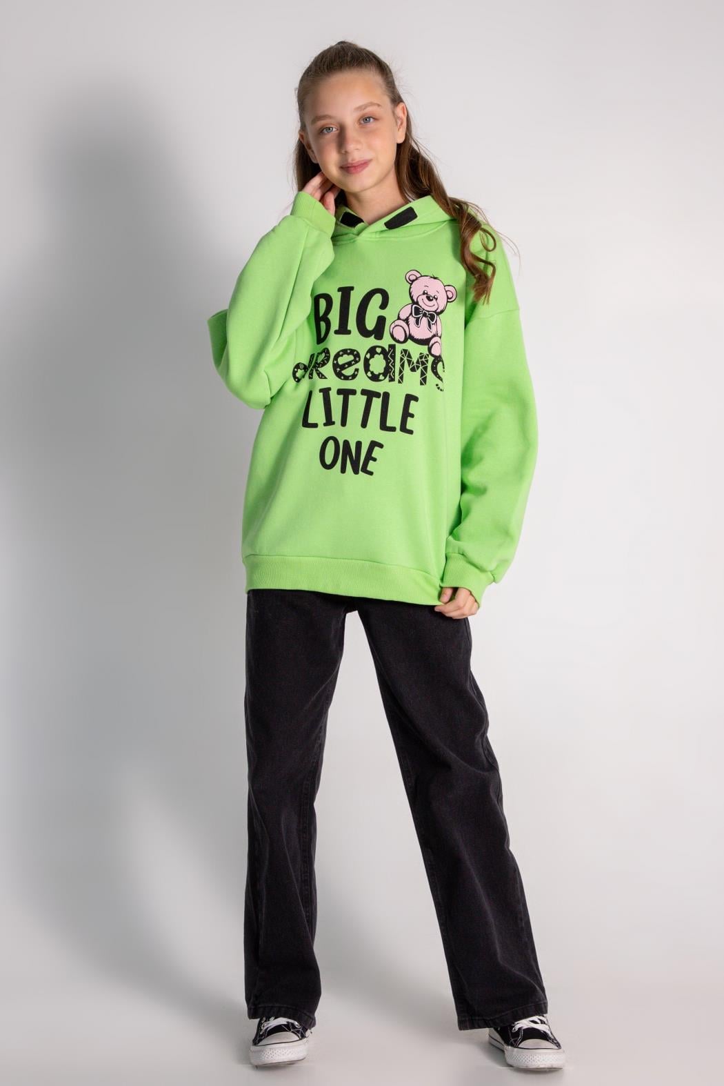Kız Kapüşonlu Sweatshirt Şardonlu 