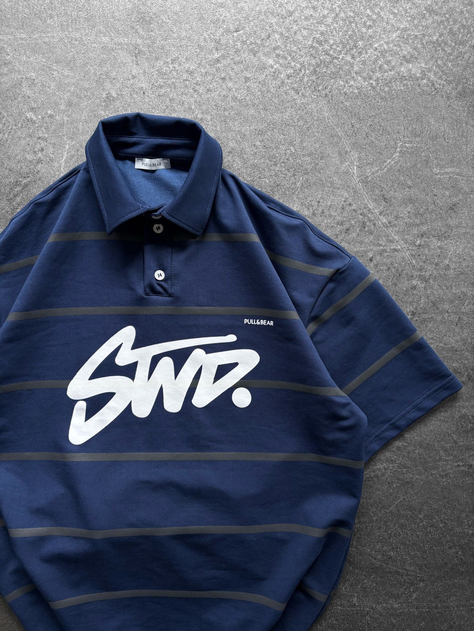   STW POLO YAKA ÇİZGİLİ OVERSİZE TİŞÖRT LACİ