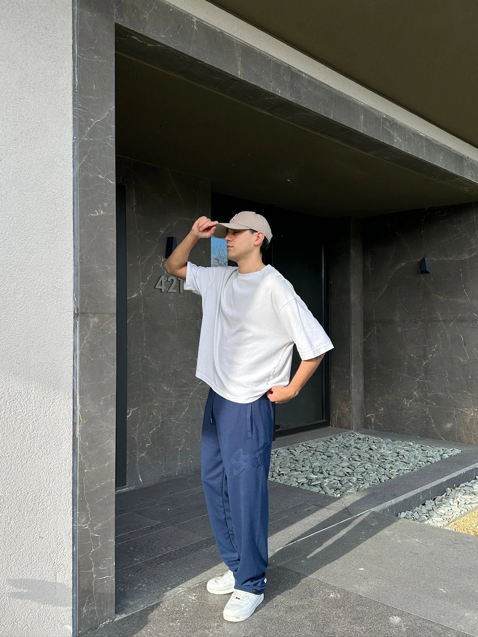 2 İPLİK KUMAŞ BAGGY KALIP PAÇA LASTİKLİ STW KABARTMA NAKIŞ EŞOFMAN ALTI LACİ