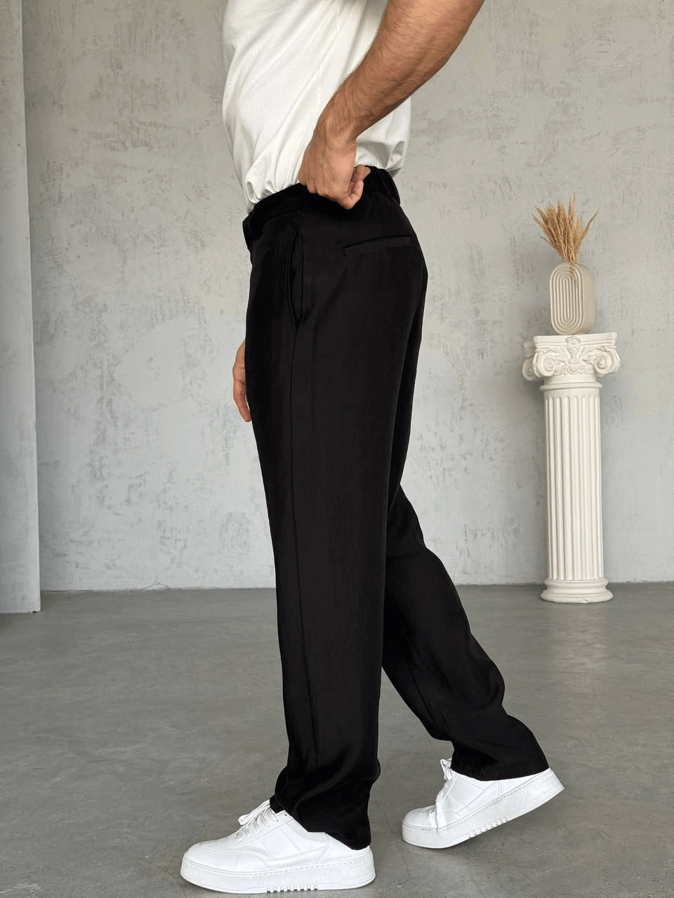 BAGGY DS TENSEL KUMAŞ PANTOLON SİYAH