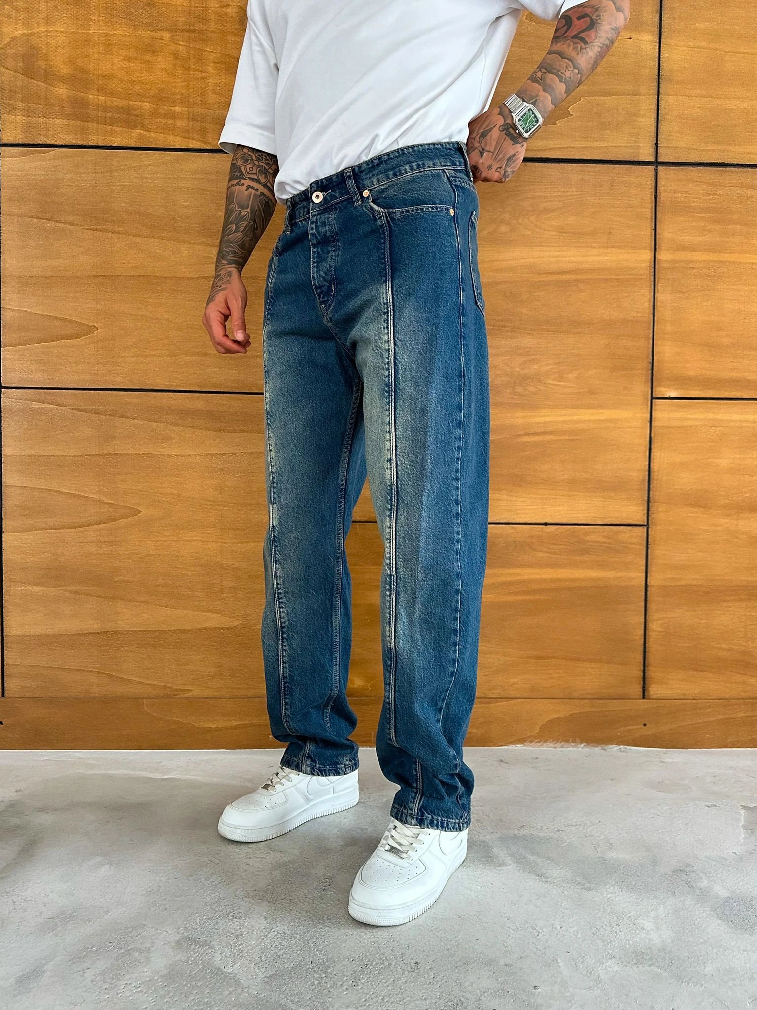 BAGGY KALIP ORTA DİKİŞ DETAY JEAN