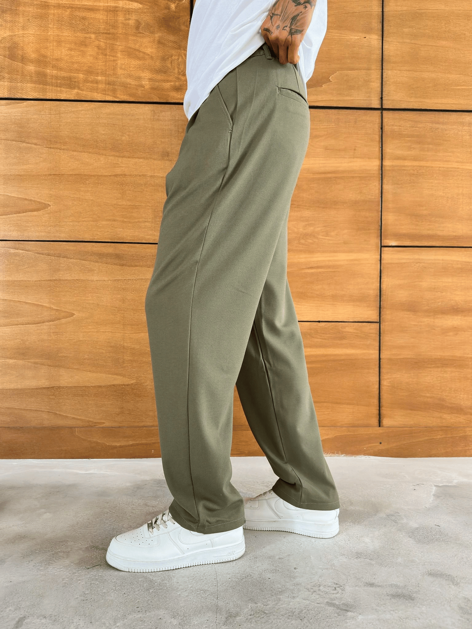 BAGGY KALIP WELL PİLELİ PANTOLON HAKİ