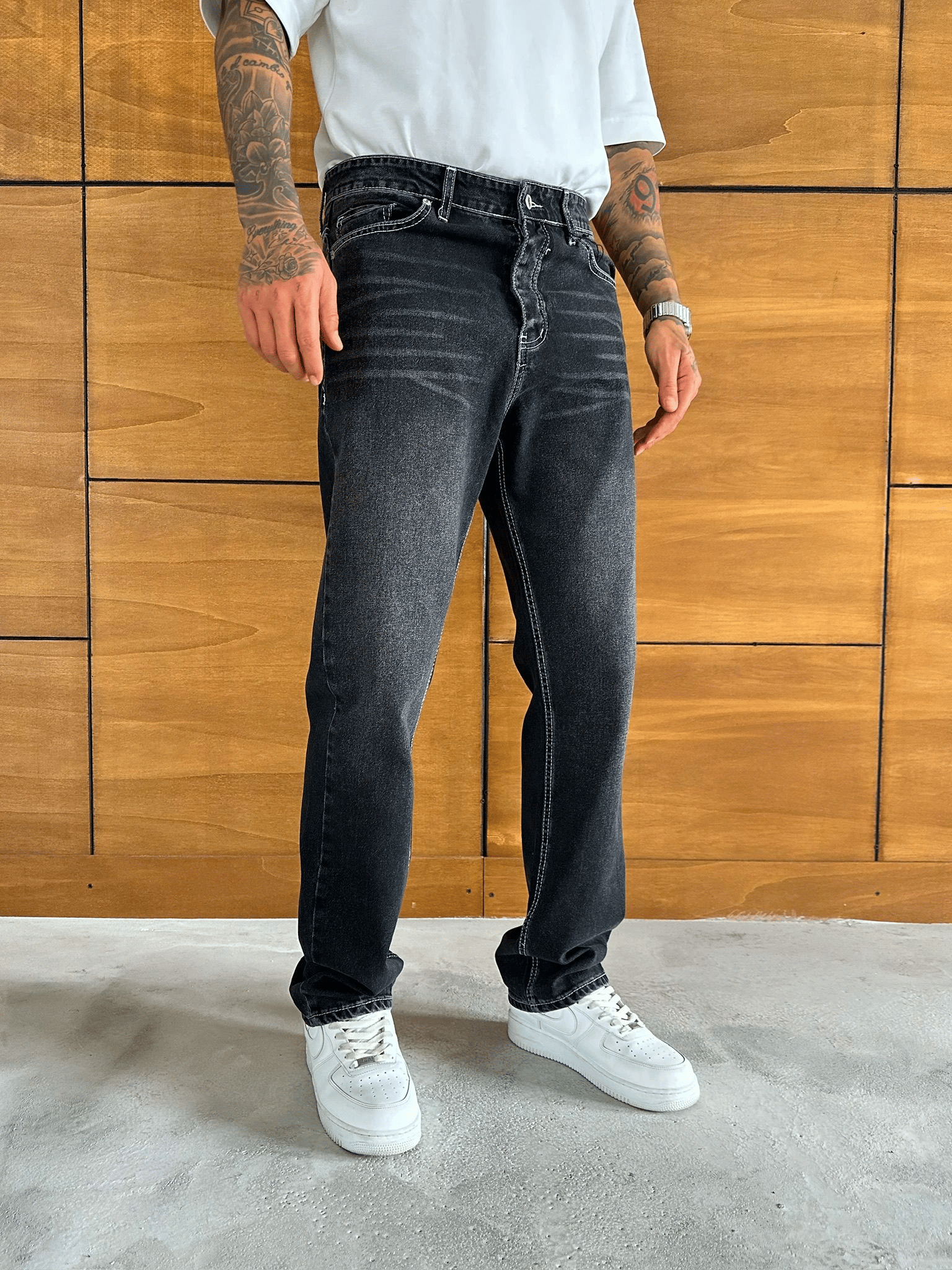BAGGY KALIP YIKAMALI JEAN DIŞ DİKİŞ