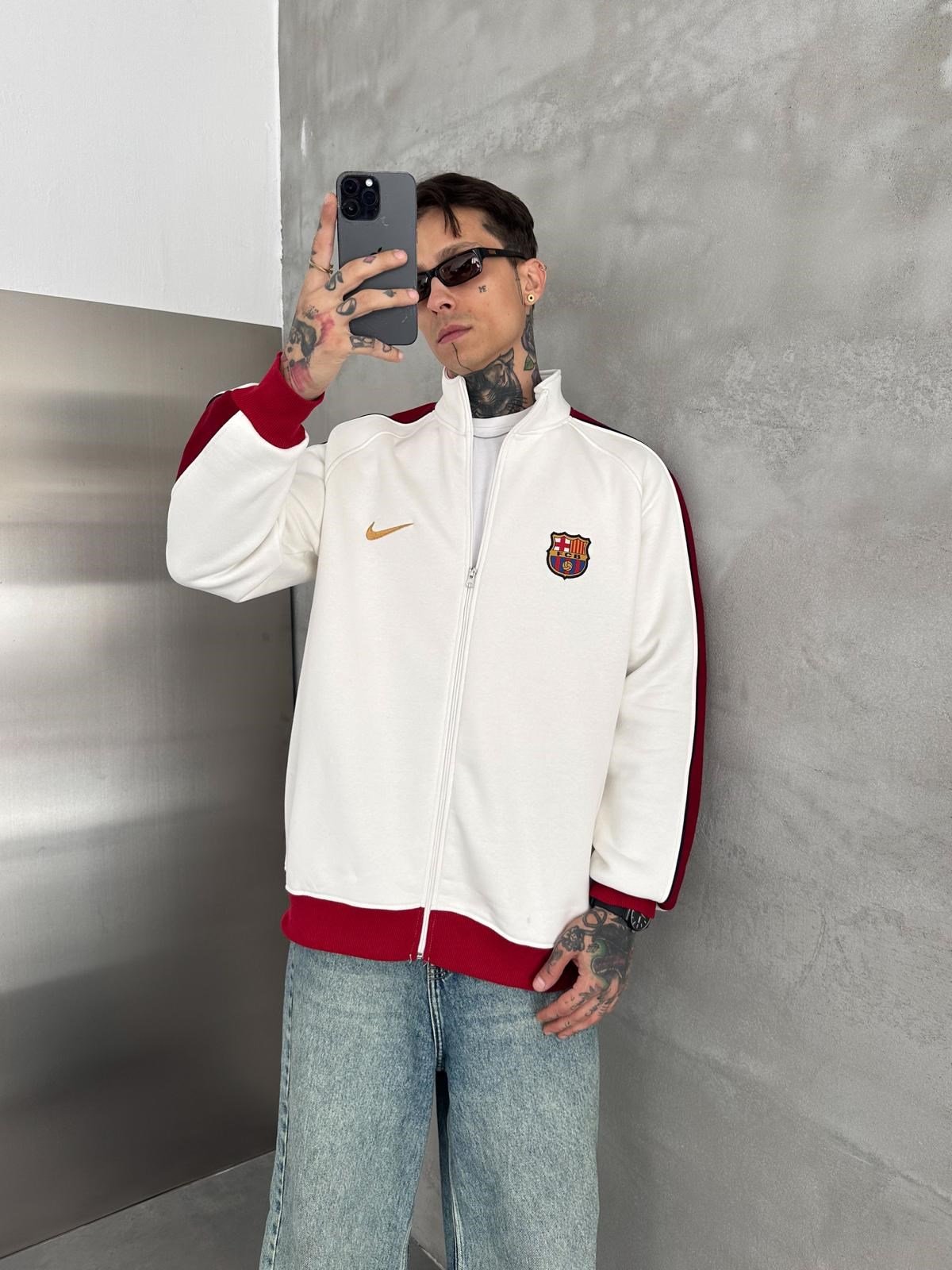 BARCA 3 İPLİK PAMUKLU KUMAŞ OVERSİZE HIRKA BEYAZ