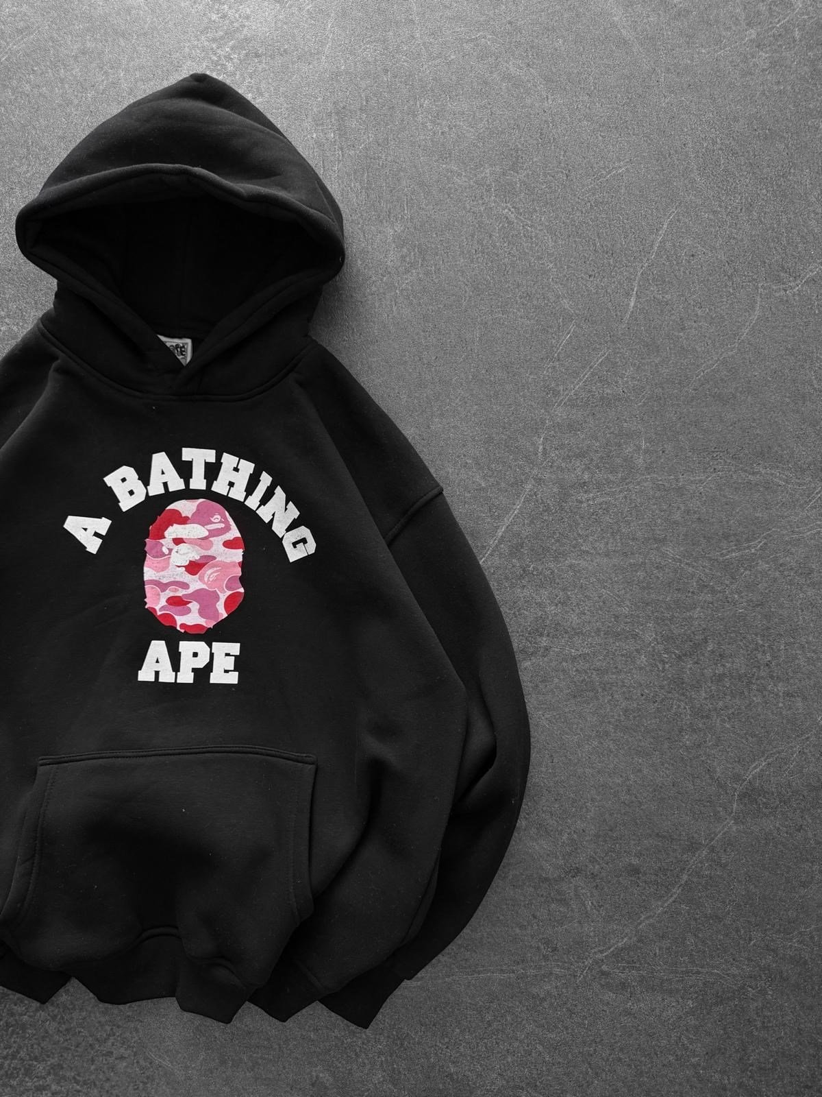 BP PEMBE BASKI 3 İPLİK PAMUKLU KUMAŞ OVERSİZE SWEAT SİYAH