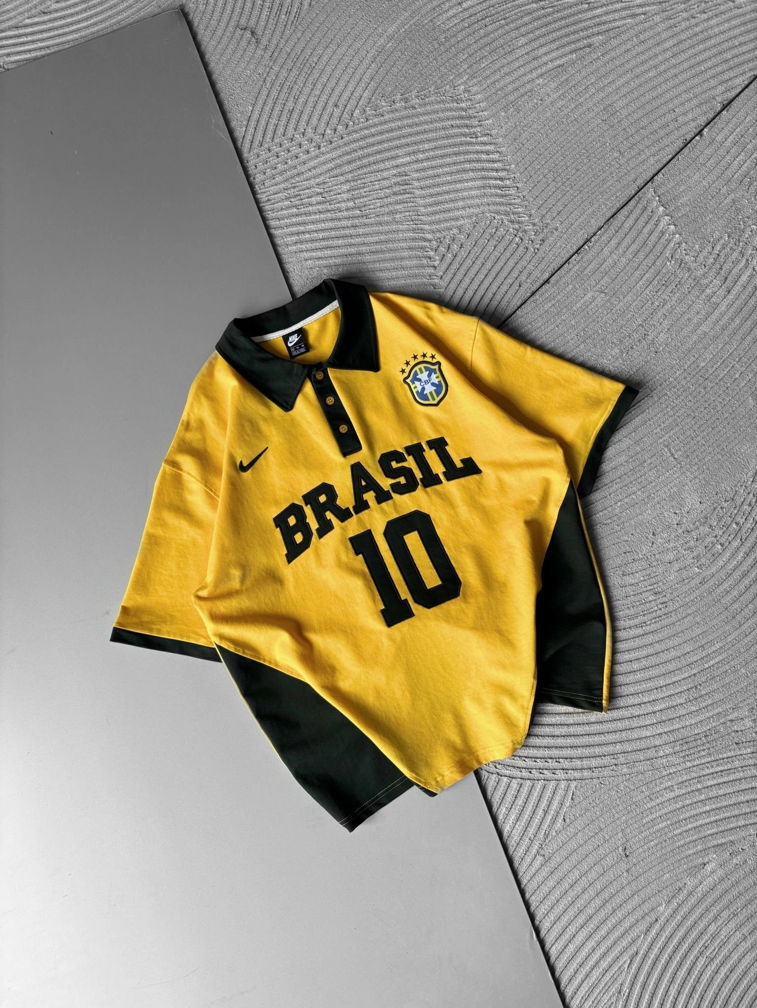 BRASİL 10 POLO YAKA OVERSİZE TSHİRT SARI