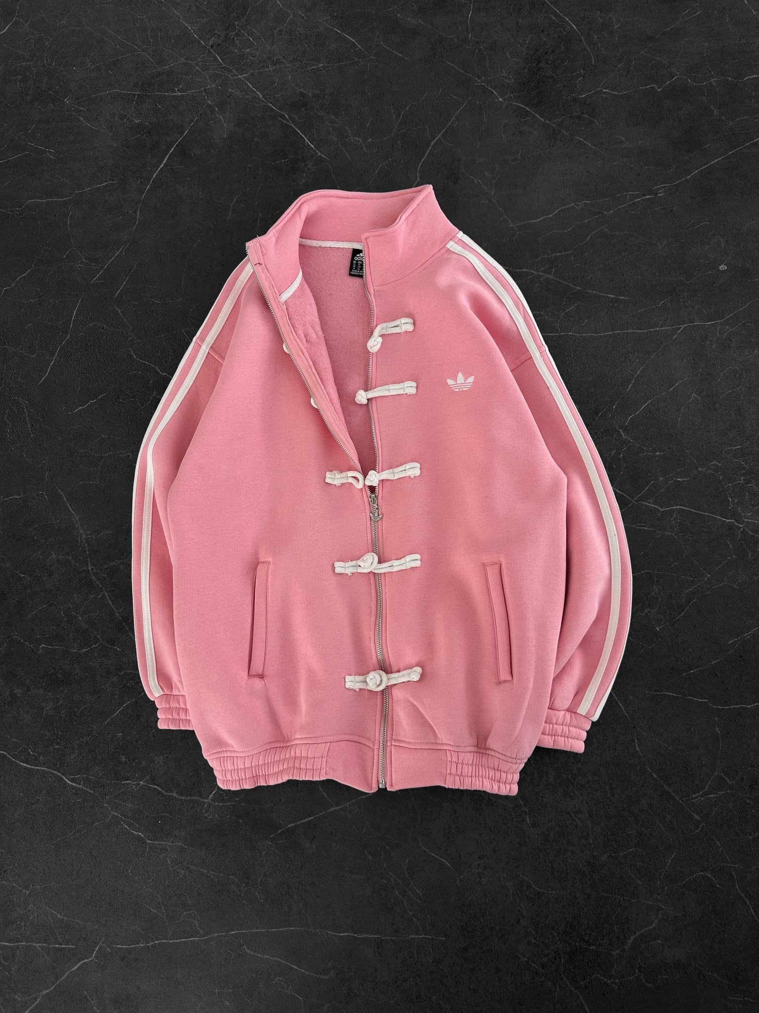 CHİN OVERSİZE 3 İPLİK PAMUKLU HIRKA PEMBE