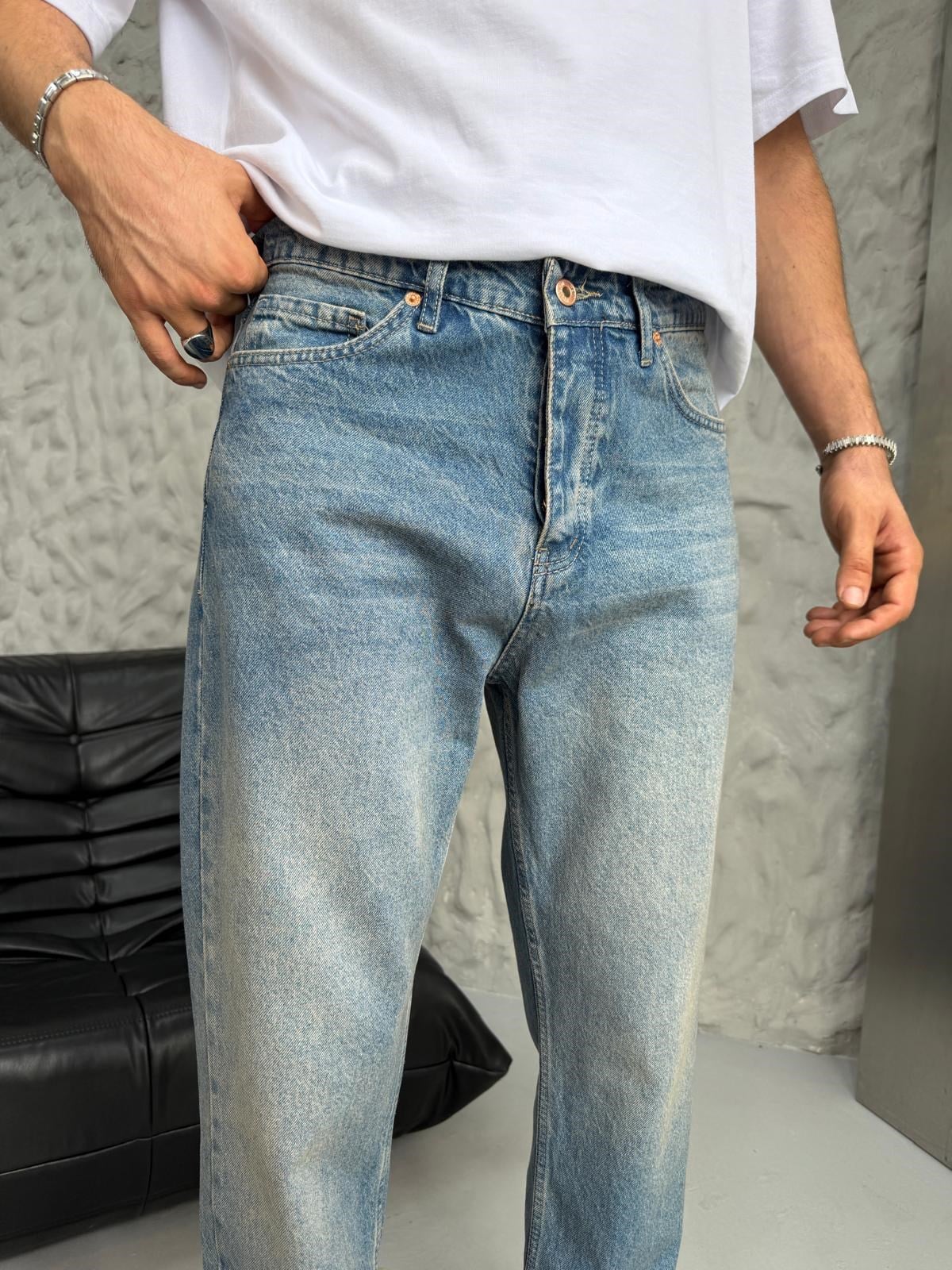 DÜZ BAGGY KOT PANTOLON KAPALIMAVİ
