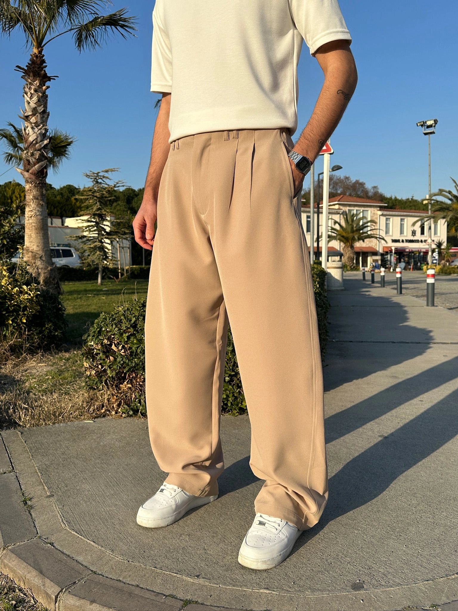 FULL BAGGY BALON KLASİK DS PANTOLON KREM