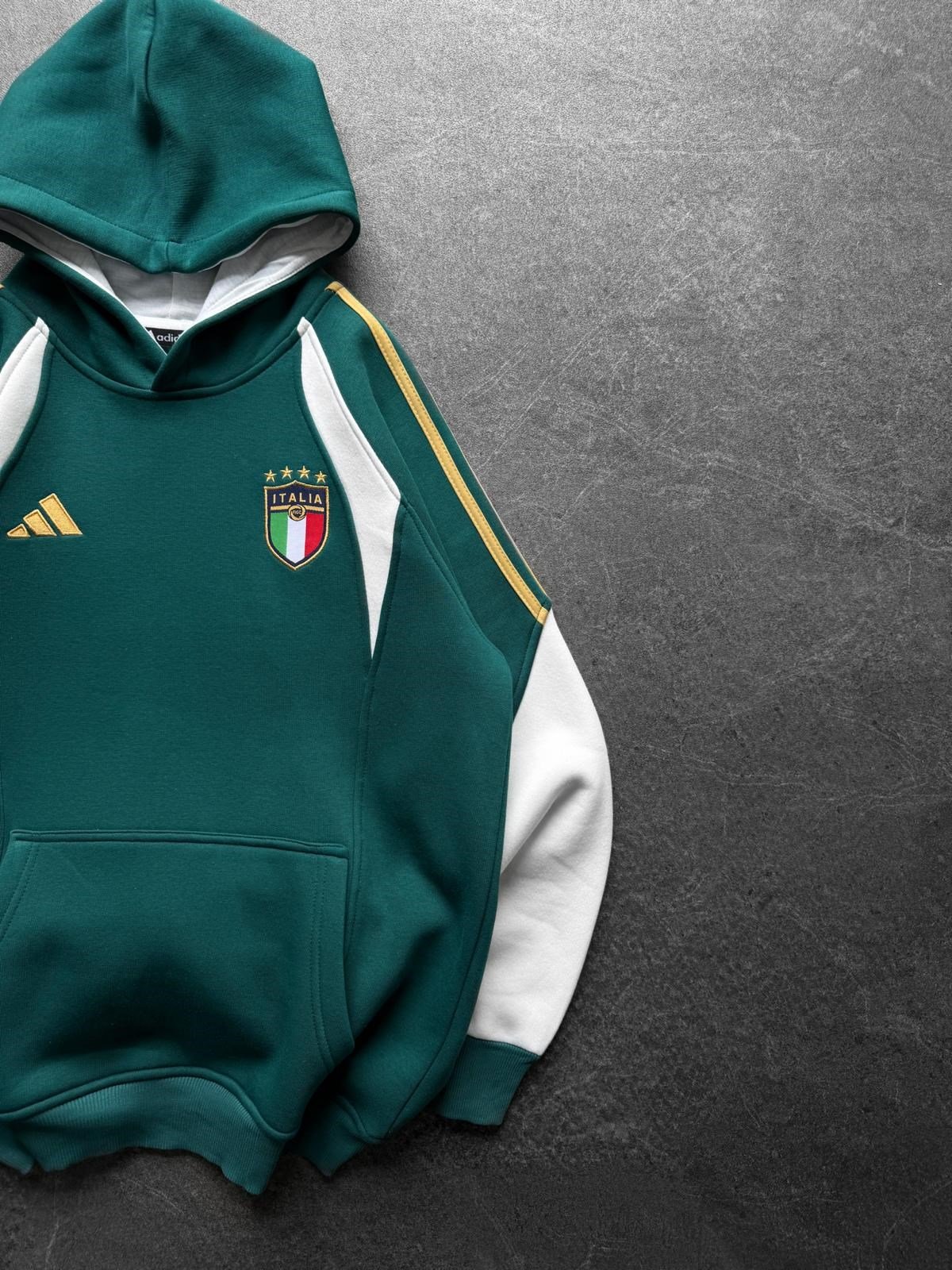 İTALY SERİTLİ 3 İPLİK KAPÜŞONLU SWEAT YEŞİL