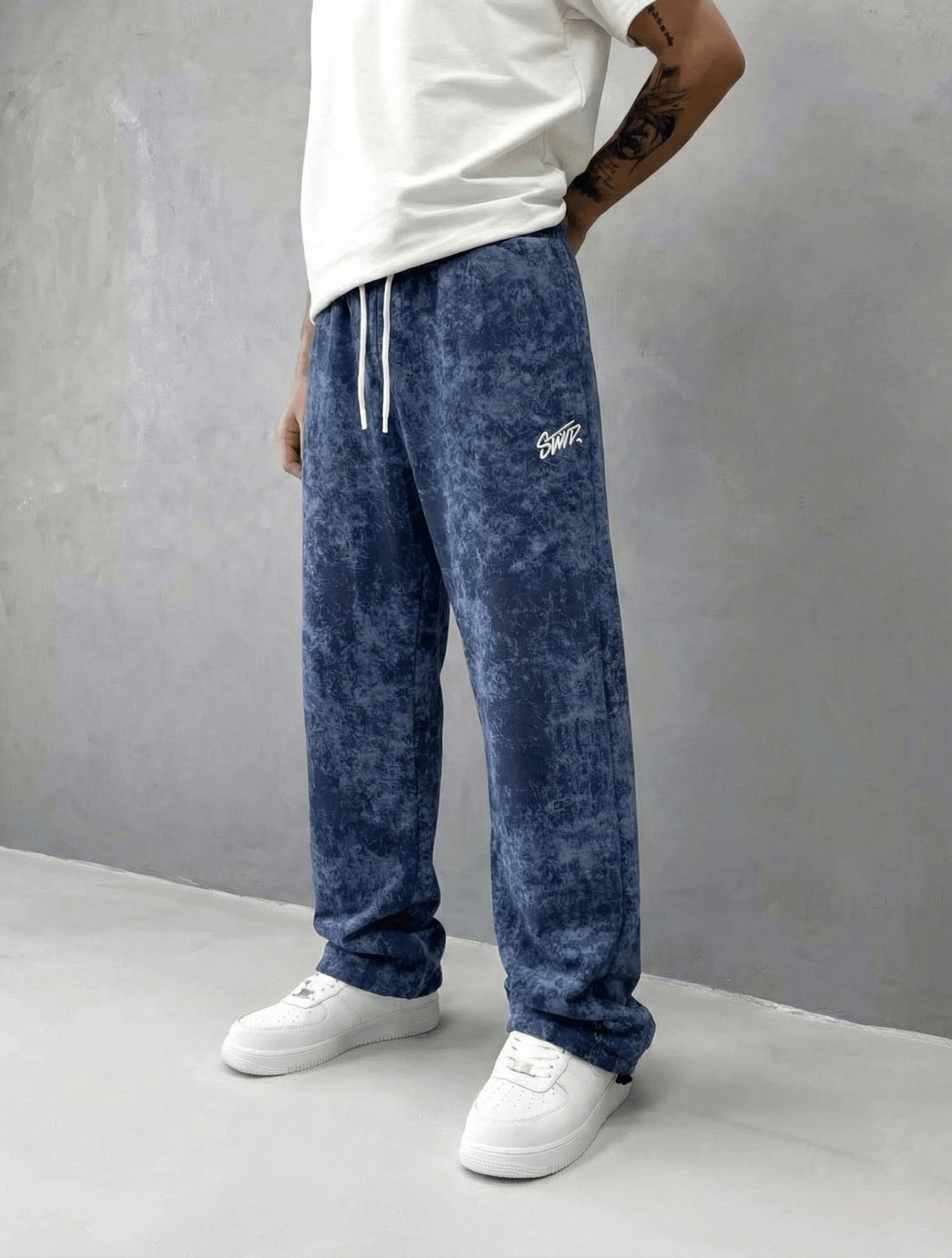 NAKIŞLI YIKAMALI 3 İPLİK BAGGY EŞOFMAN LACİ
