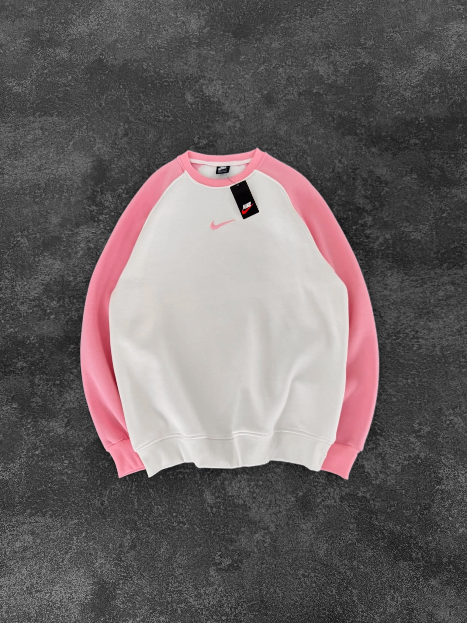 NK KOL PARCALI 3 İPLİK PAMUKLU SWEAT PEMBE