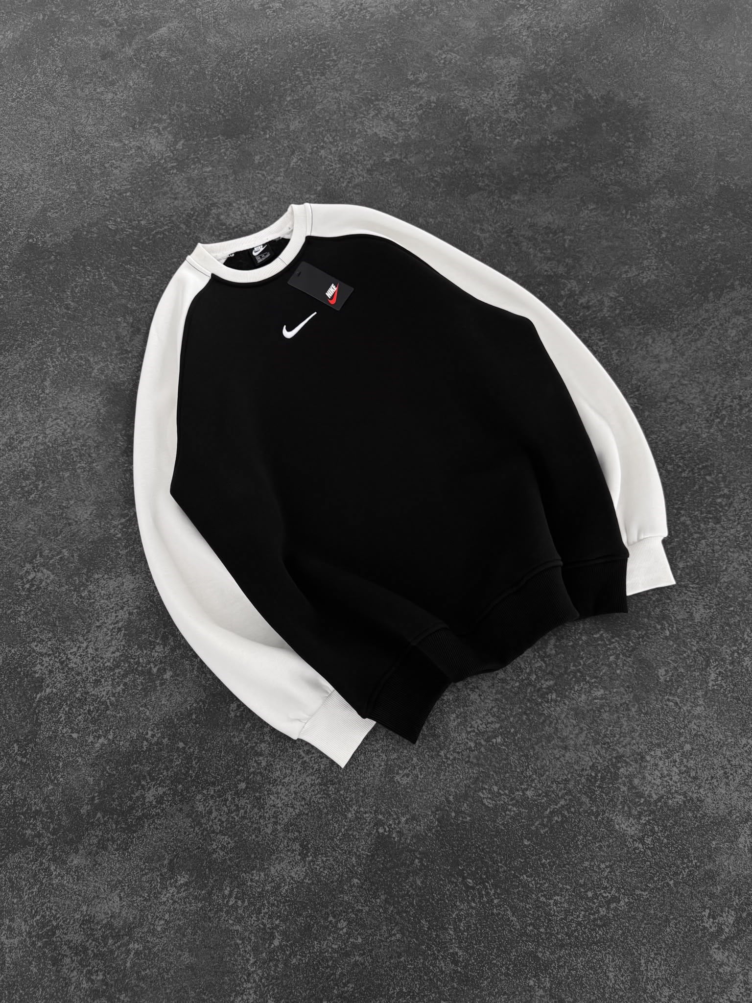 NK KOL PARCALI 3 İPLİK PAMUKLU SWEAT SİYAH
