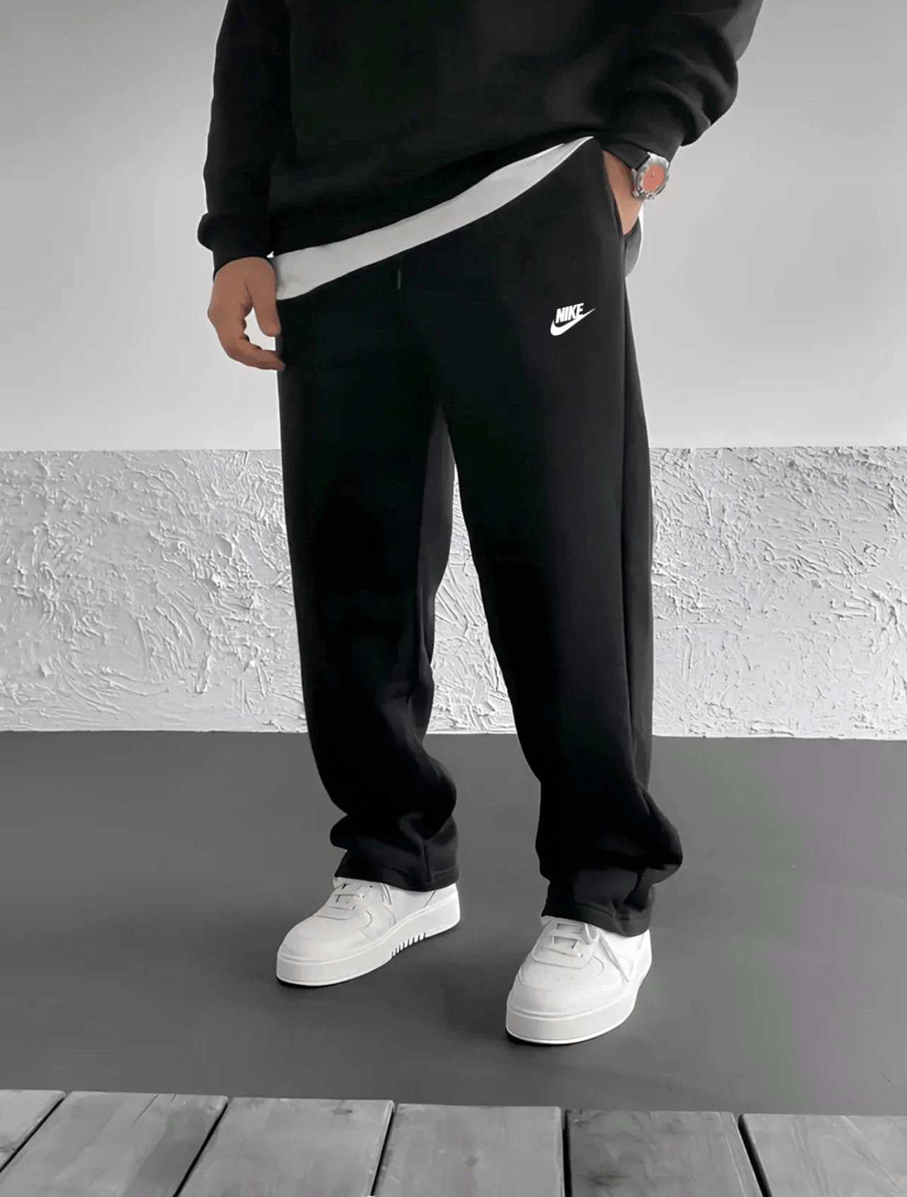 PAÇA LASTİK NK BAGGY EŞOFMAN ALTI SİYAH