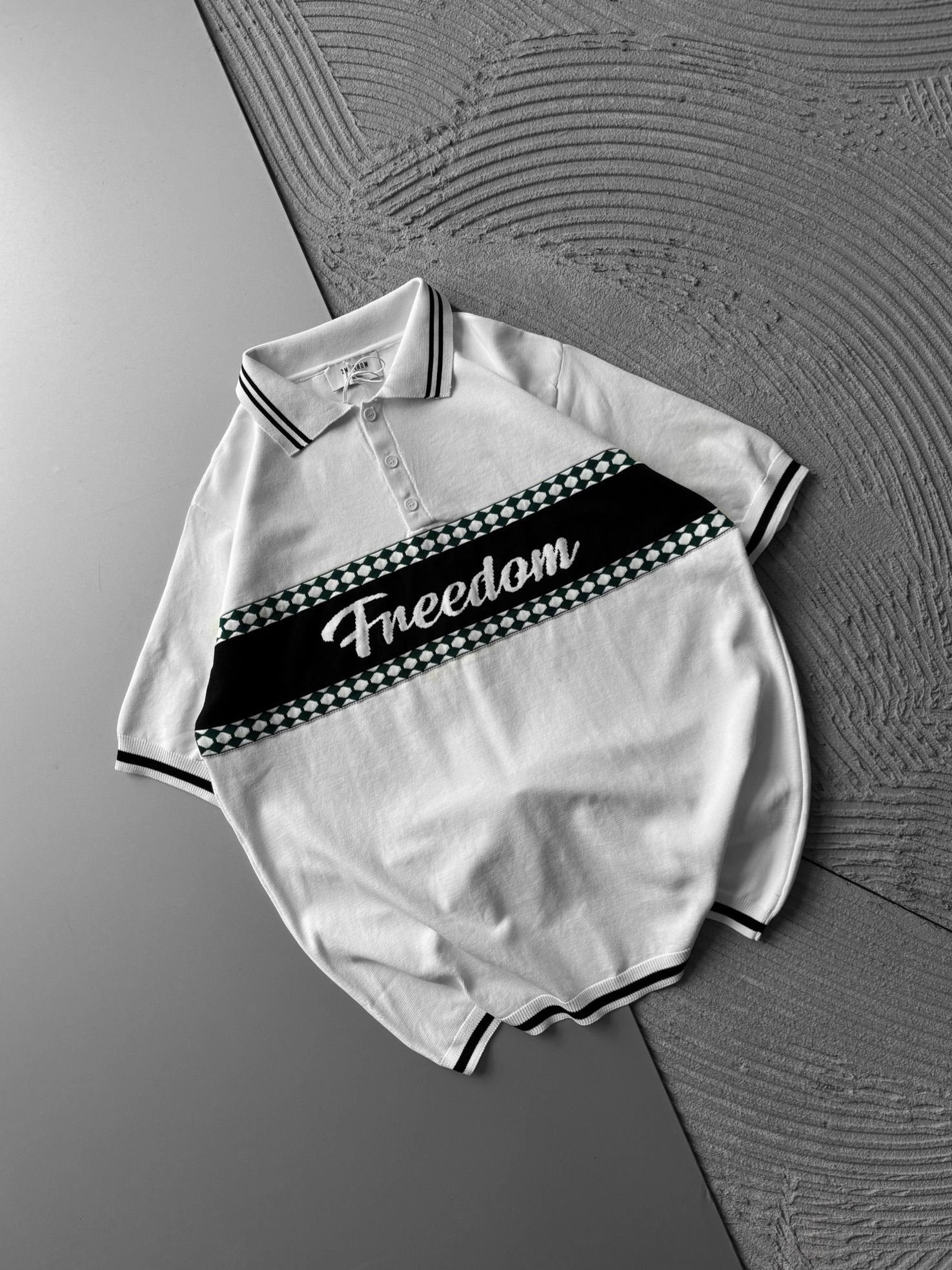 POLO YAKA FREEDOM TRIKO OVERSIZE TSHIRT BEYAZ