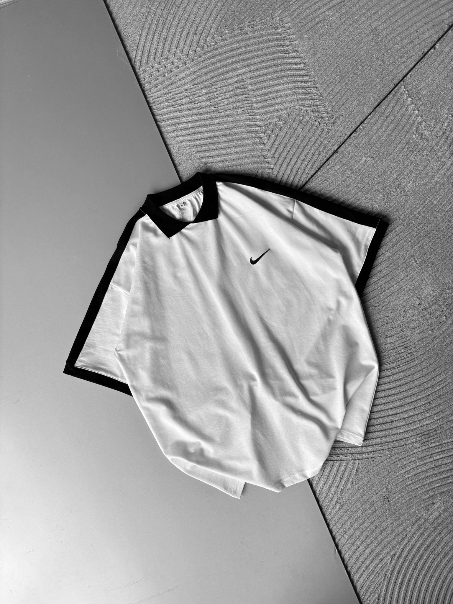 POLO YAKA KLASIK KOL SERIT OVERSIZE TSHIRT BEYAZ