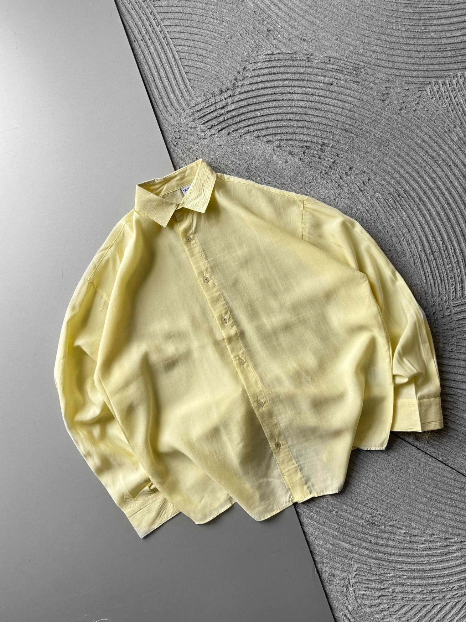 POLO YAKA MODAL KUMAŞ OVERSIZE GÖMLEK SARI