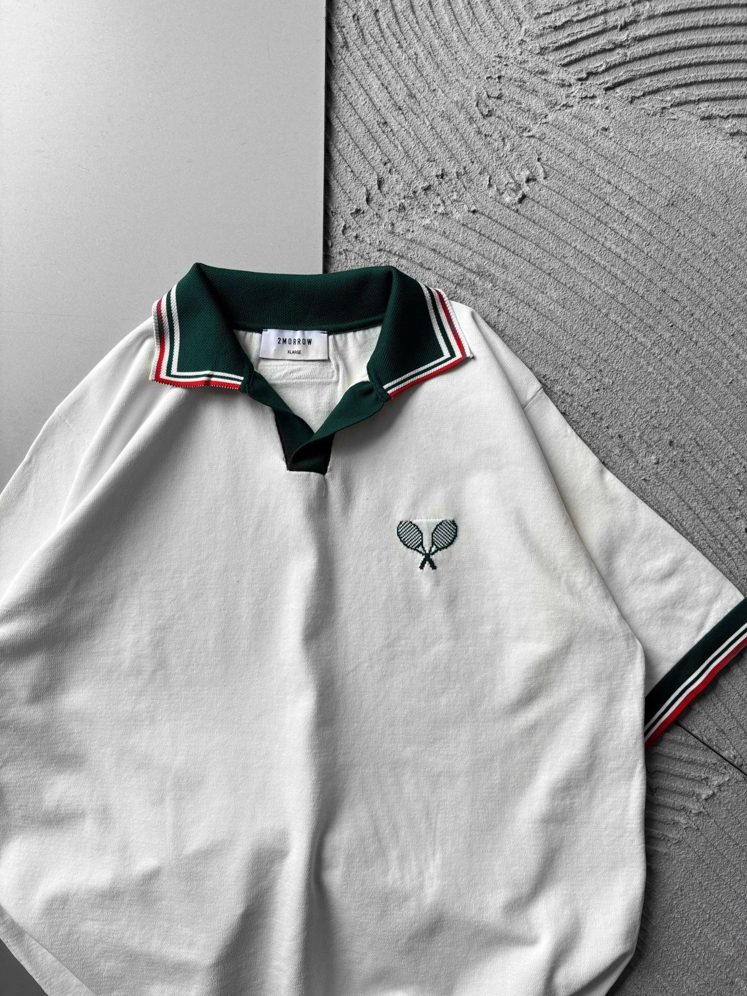 POLO YAKA NAKIŞ MORROW TİŞÖRT BEYAZ