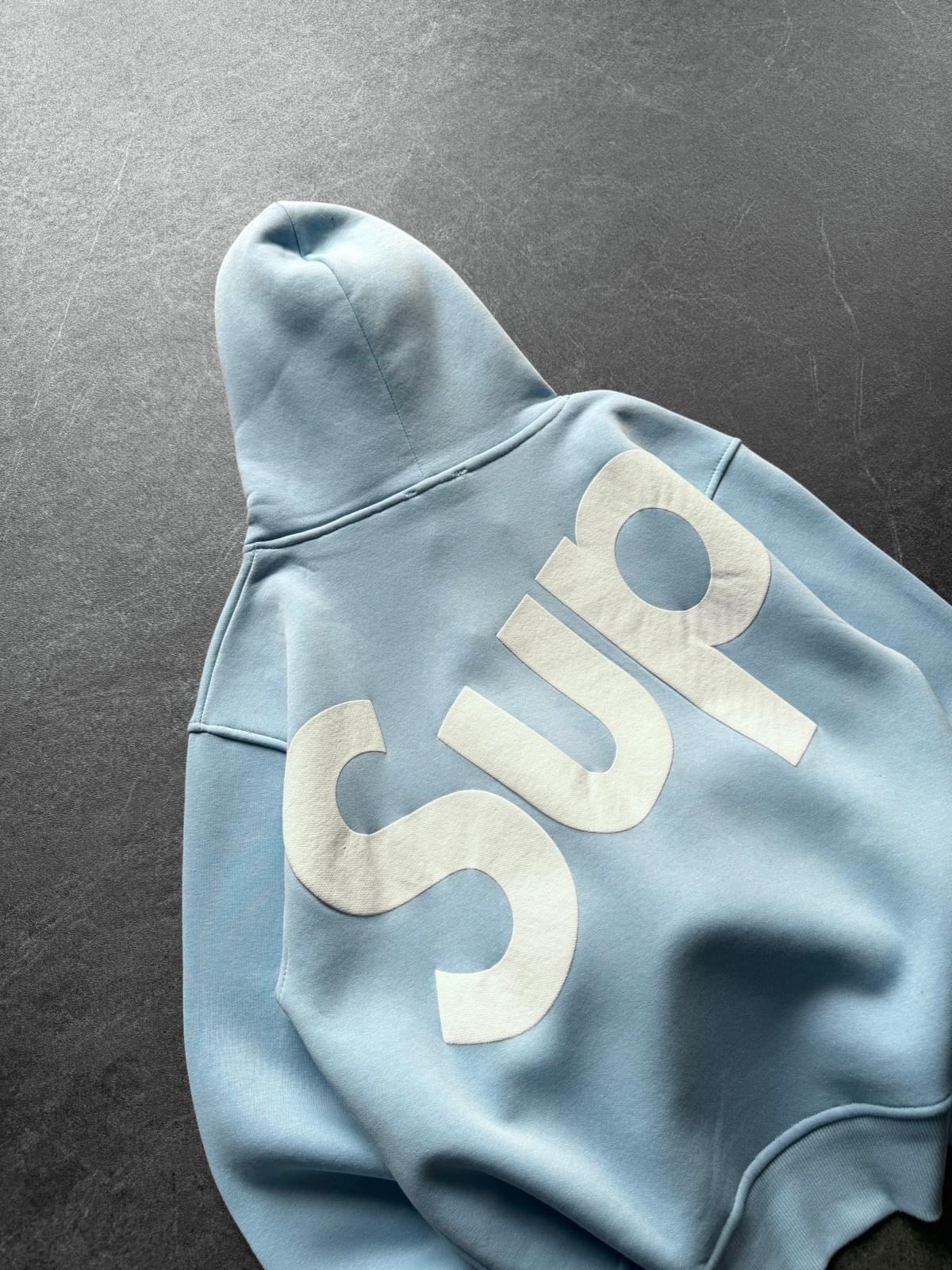 SUP BASKI 3 İPLİK PAMUKLU KUMAŞ OVERSİZE SWEAT BEBEMAVİ