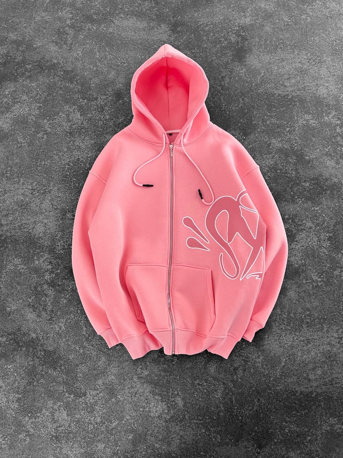 SYN 3 İPLİK PAMUKLU HIRKA PEMBE