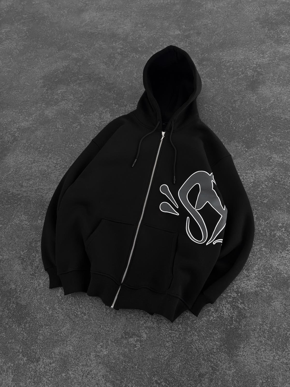SYN 3 İPLİK PAMUKLU HIRKA SİYAH