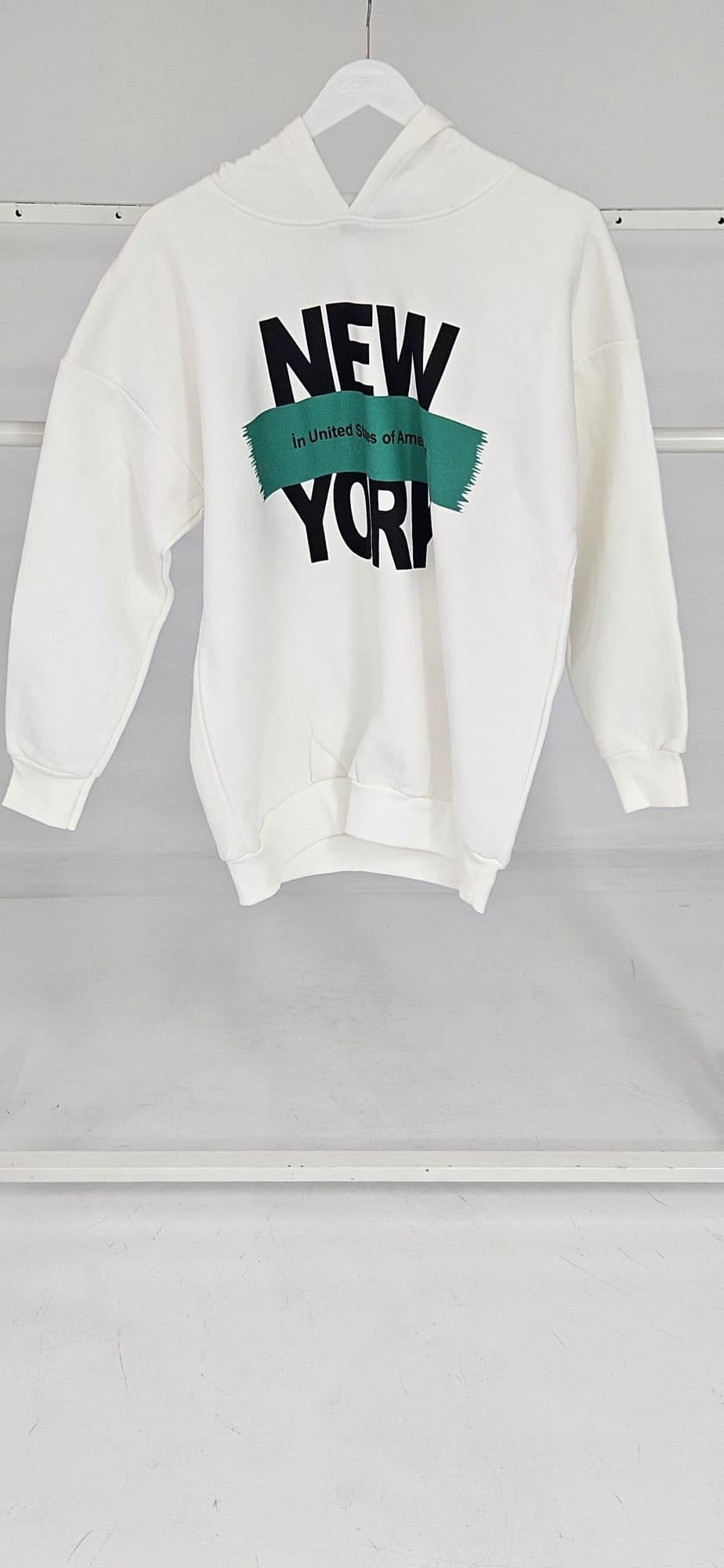 Beyaz Sweat Yeşil Yazılı 