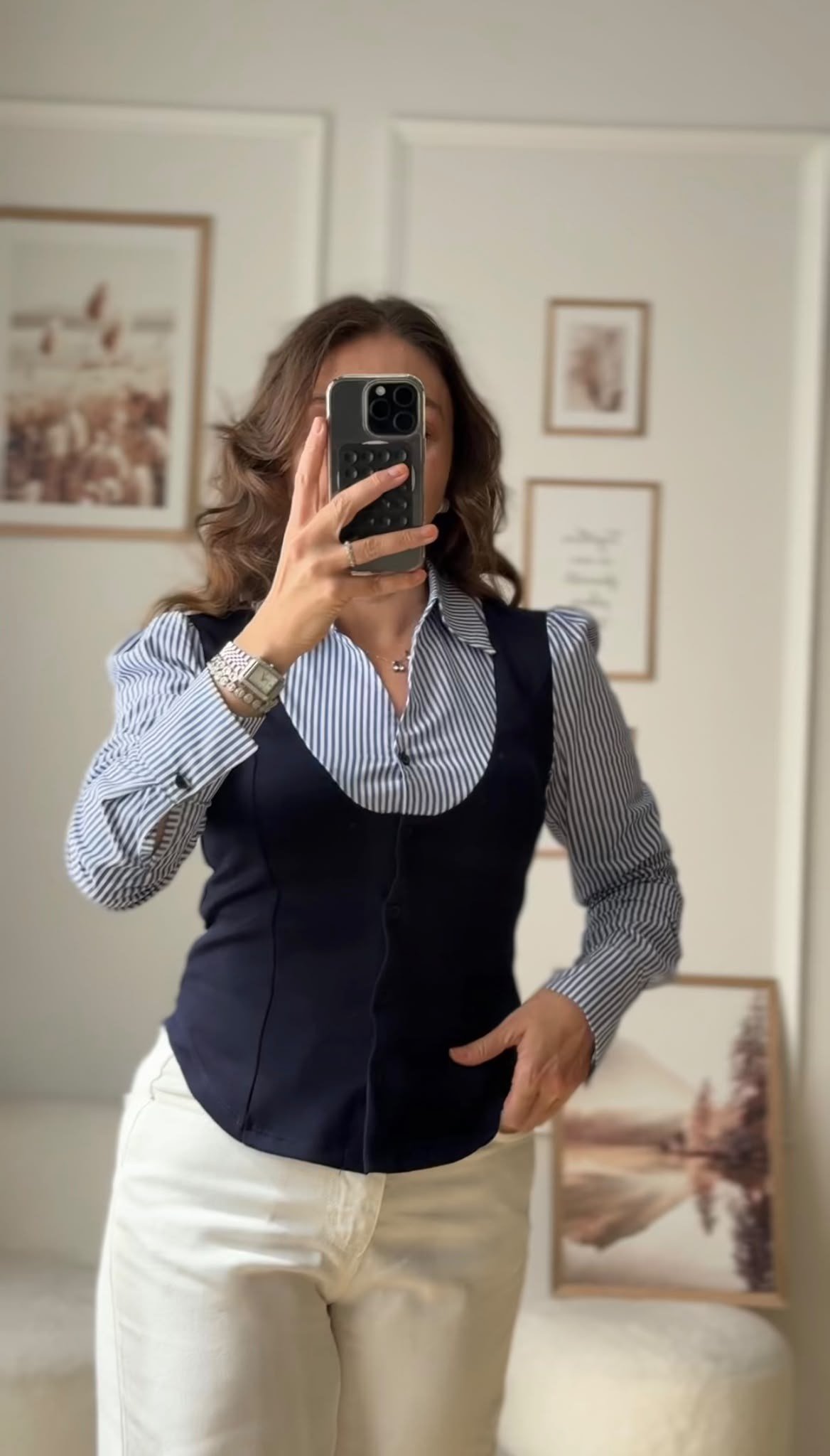 Yelek Görünümlü Gömlek  Bluz