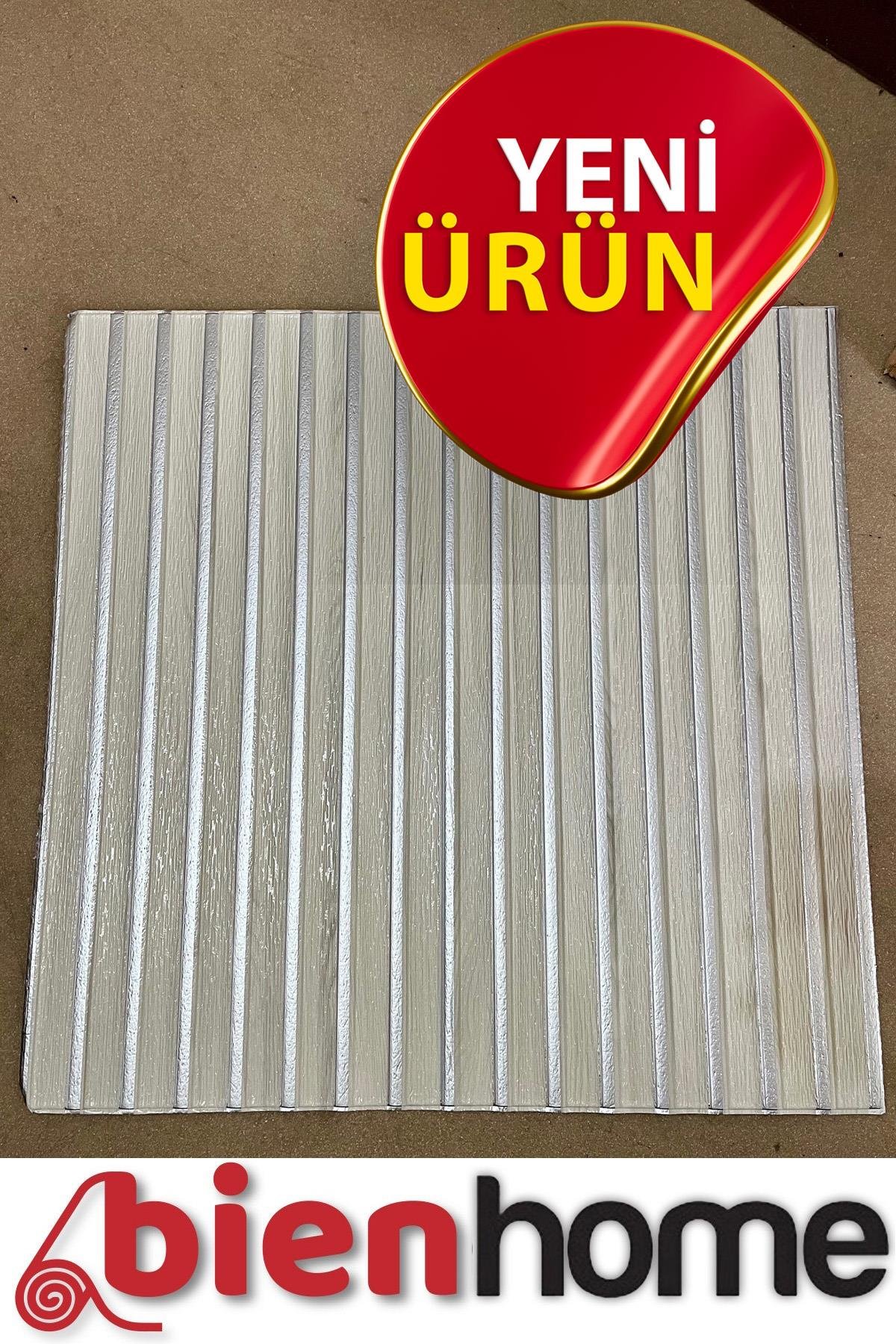 70x70cm 0,50M² Gümüş Lambri Panel Ahşap Duvar Çıtası Desenli Kendinden Yapışkanlı Akustik Duvar Paneli Köpük -1405