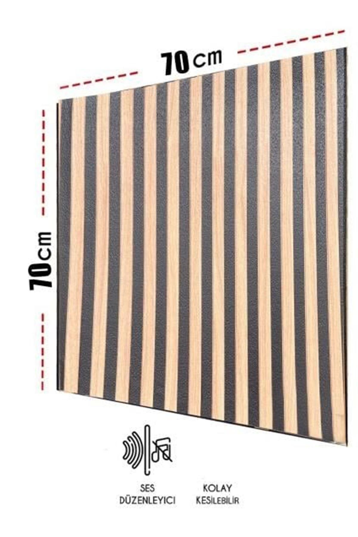 70x70cm 0,50M² Lambri Panel Ahşap Duvar Çıtası Desenli Kendinden Yapışkanlı Akustik Duvar -1403