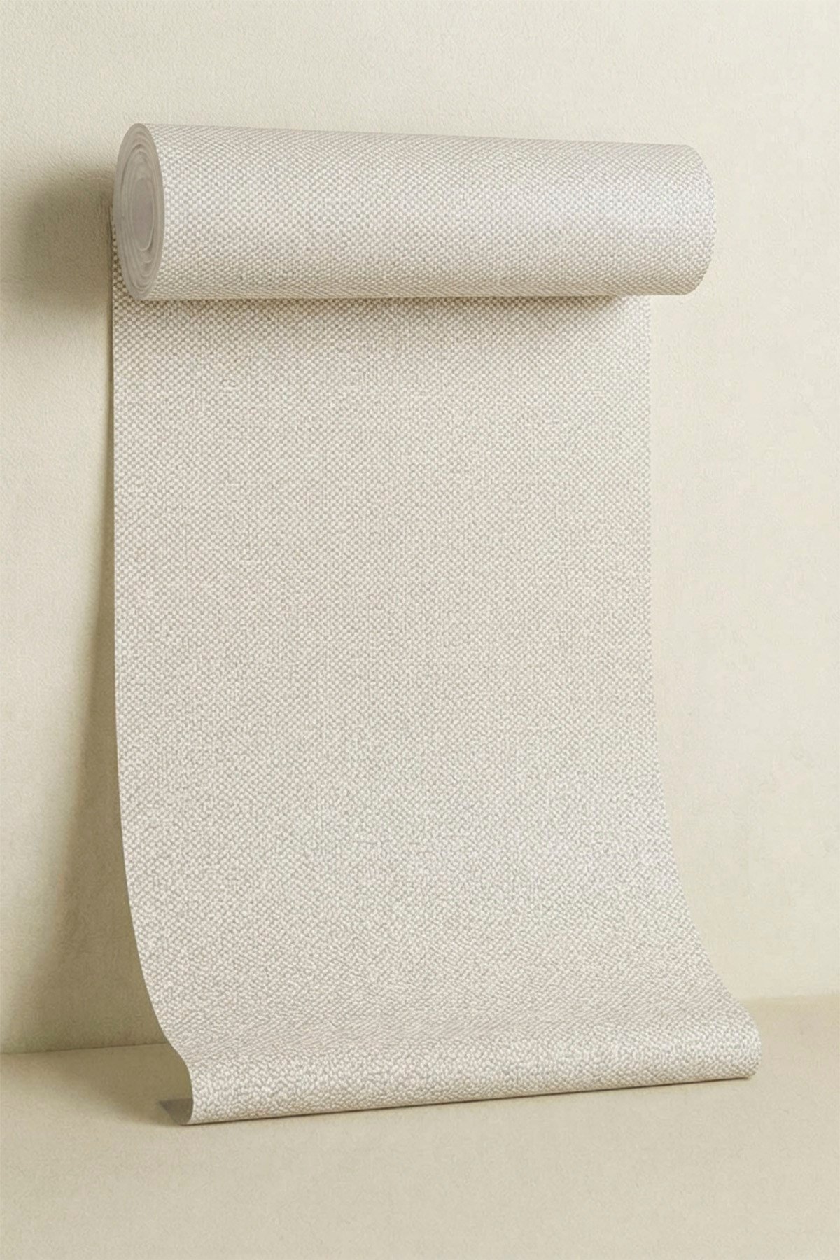 Bien Exclusıve 5500 Serin Krem Hasır Hissi Lüks Görünüm Dokulu Duvar Kağıdı 53x1000 cm, 5M²