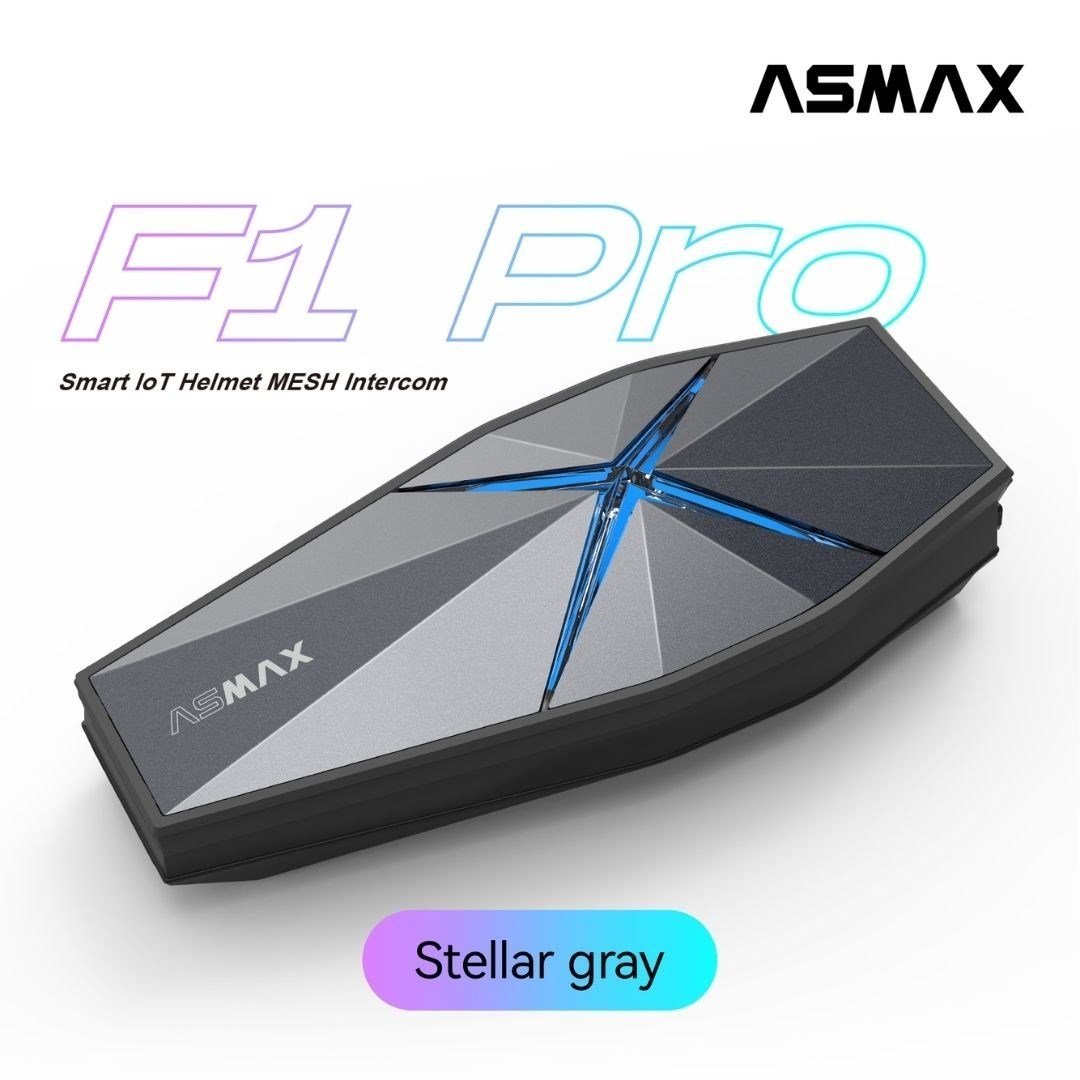 ASMAX F1 Pro – Mesh ve Sesli Komut İnterkom (Stellar Grey)