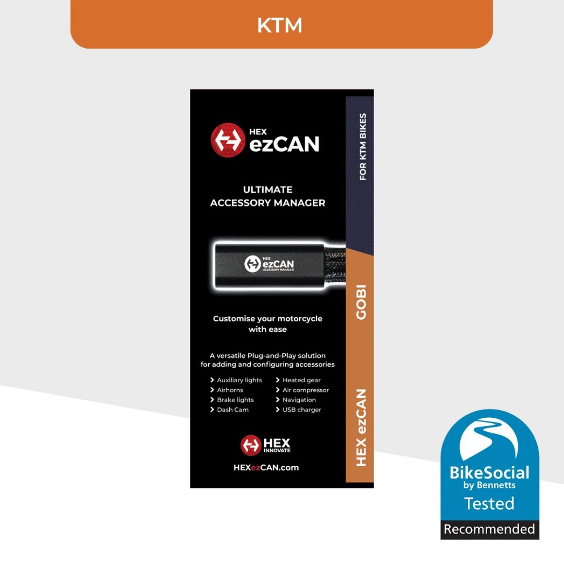 HEX ezCAN Gobi – KTM Motosikletler İçin (KTM 1290 21+ / 890 790 Euro 5 CAN-bus konektörü ile)