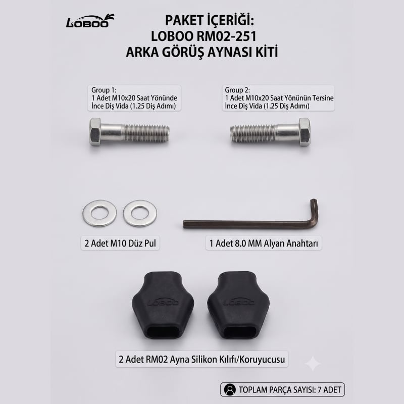 LOBOO Dikiz Aynası Aksesuarı Kit-251